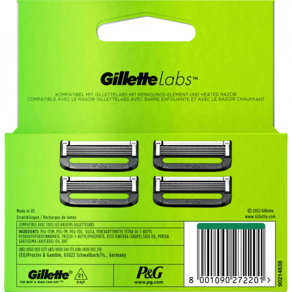 Лезвия для бритвы Gillette Labs, 4 шт. в Ульяновске