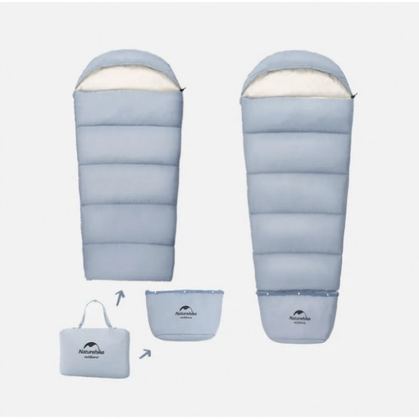 Спальный мешок Naturehike C180 (190x75см), голубой в Ульяновске