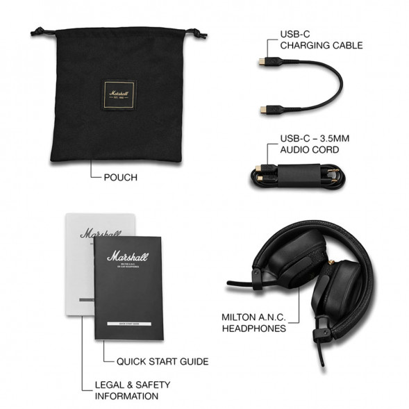 Беспроводные наушники Marshall Milton ANC, Black в Ульяновске