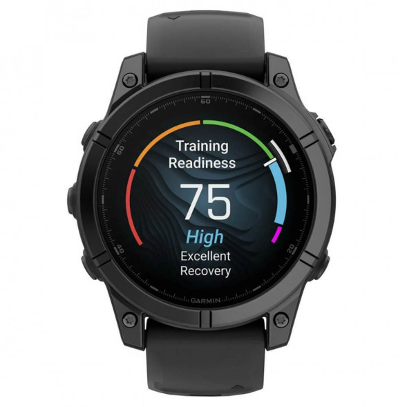 Умные часы Garmin Fenix E 47мм Amoled Slate Grey Steel с чёрным силиконовым ремешком 010-03025-01 в Ульяновске