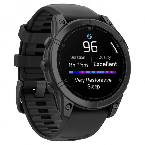 Умные часы Garmin Fenix E 47мм Amoled Slate Grey Steel с чёрным силиконовым ремешком 010-03025-01 в Ульяновске