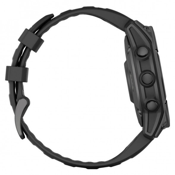 Умные часы Garmin Fenix E 47мм Amoled Slate Grey Steel с чёрным силиконовым ремешком 010-03025-01 в Ульяновске