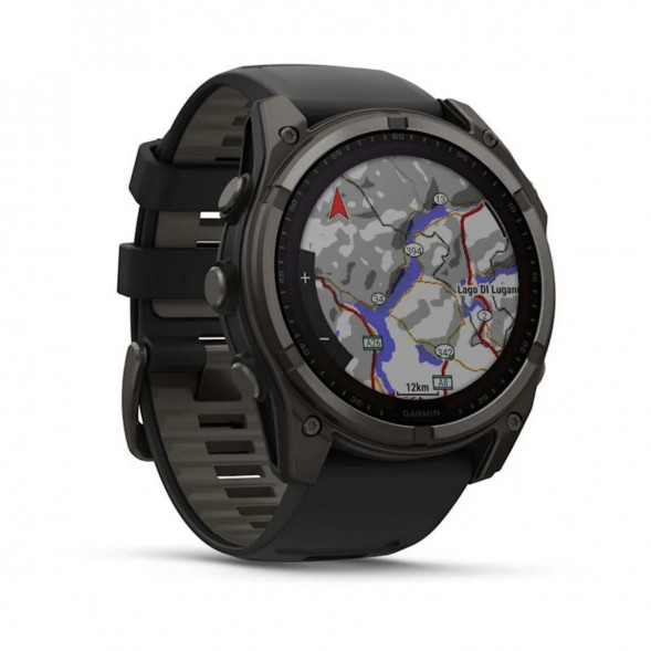 Умные часы Garmin Fenix 8, 51 мм, Solar, Sapphire Carbon Gray DLC Titanium with Black/Pebble Gray Silicone 010-02907-10 в Ульяновске