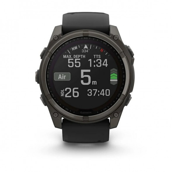 Умные часы Garmin Fenix 8, 51 мм, Solar, Sapphire Carbon Gray DLC Titanium with Black/Pebble Gray Silicone 010-02907-10 в Ульяновске