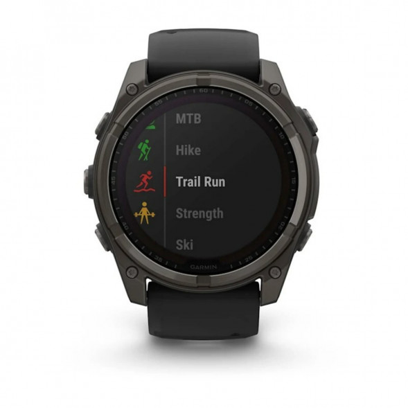 Умные часы Garmin Fenix 8, 51 мм, Solar, Sapphire Carbon Gray DLC Titanium with Black/Pebble Gray Silicone 010-02907-10 в Ульяновске