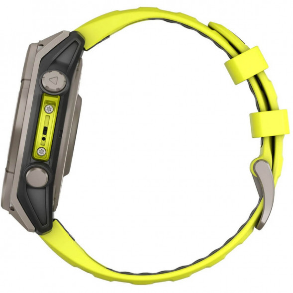 Умные часы Garmin Fenix 8, 51 мм, Solar, Sapphire Titanium with AMP Yellow/Graphite Silicone Band 010-02907-20 в Ульяновске