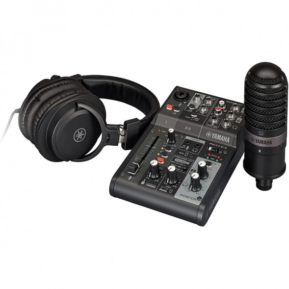 Микшер для стриминга Yamaha AG03MK2 LSPK Live Stream Black с аксессуарами в Ульяновске