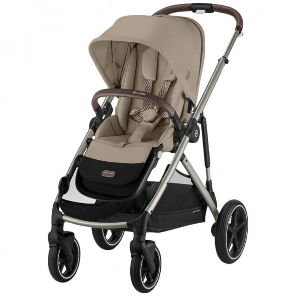 Детская коляска Cybex Gazelle S TPE Almond Beige с корзиной и дождевиком в Ульяновске