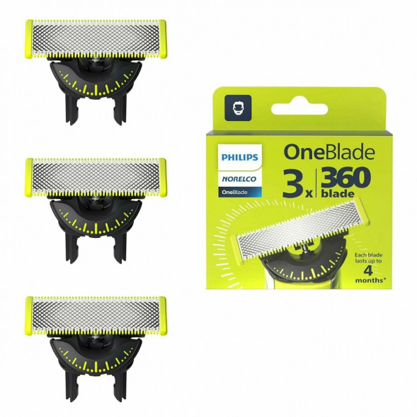 Сменные лезвия Philips OneBlade 360 QP430/50, 3 штуки в Ульяновске