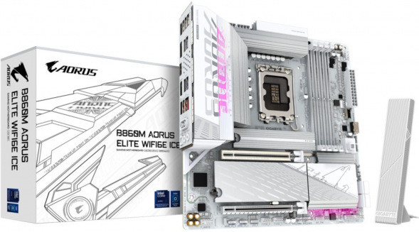 Материнская плата Gigabyte B860M AORUS ELITE WIFI6E ICE (LGA1851, mATX) в Ульяновске